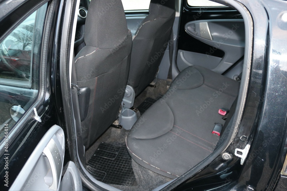 Back seats of car interior. Back seats of car interior.
