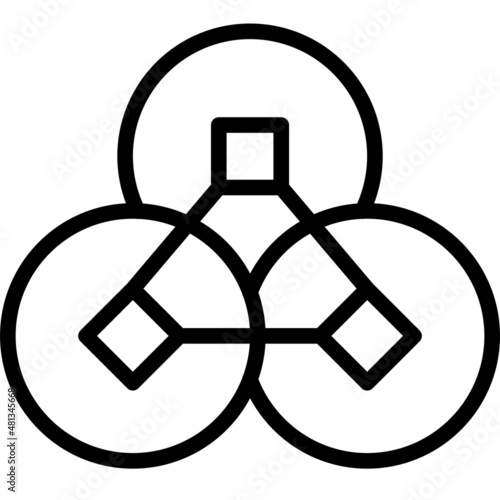 Feng shui coin icon ,Chinese New Year vector illustration