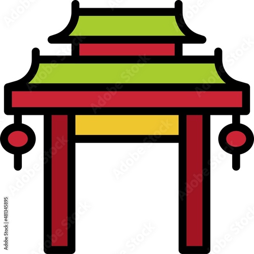 Paifang icon ,Chinese New Year vector illustration