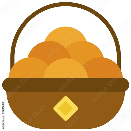 Tangerine basket icon ,Chinese New Year vector illustration