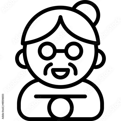 Chinese grandma icon ,Chinese New Year vector illustration