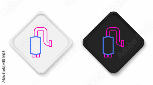 Line Car muffler icon isolated on white background. Exhaust pipe. Colorful outline concept. Vector