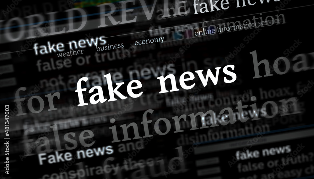 Headline titles media with fake news and hoax information 3d illustration Headline titles media with fake news and hoax information 3d illustration