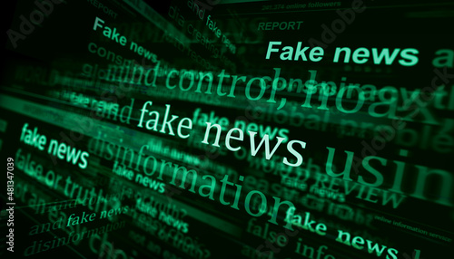Tableau sur toile Headline titles media with fake news and hoax information 3d illustration