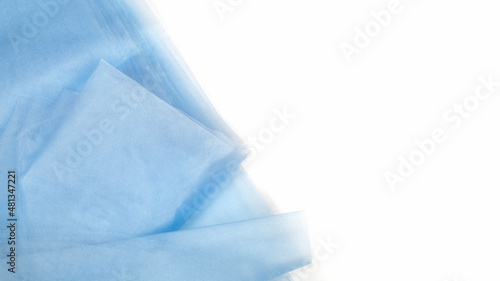 Abstract soft texture light blue fatin or tulle background