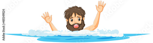 A man need help in the sea