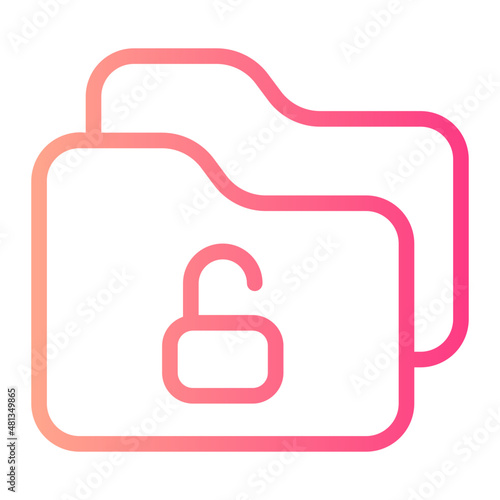 folder unlock gradient icon