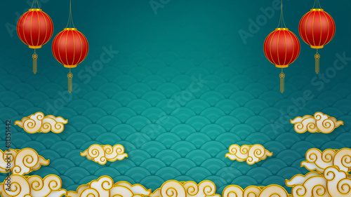 Photography Happy chinese new year for Party and Celebrations With Space for Message Isolated in Red Background