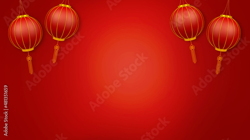 Photography Happy chinese new year for Party and Celebrations With Space for Message Isolated in Red Background