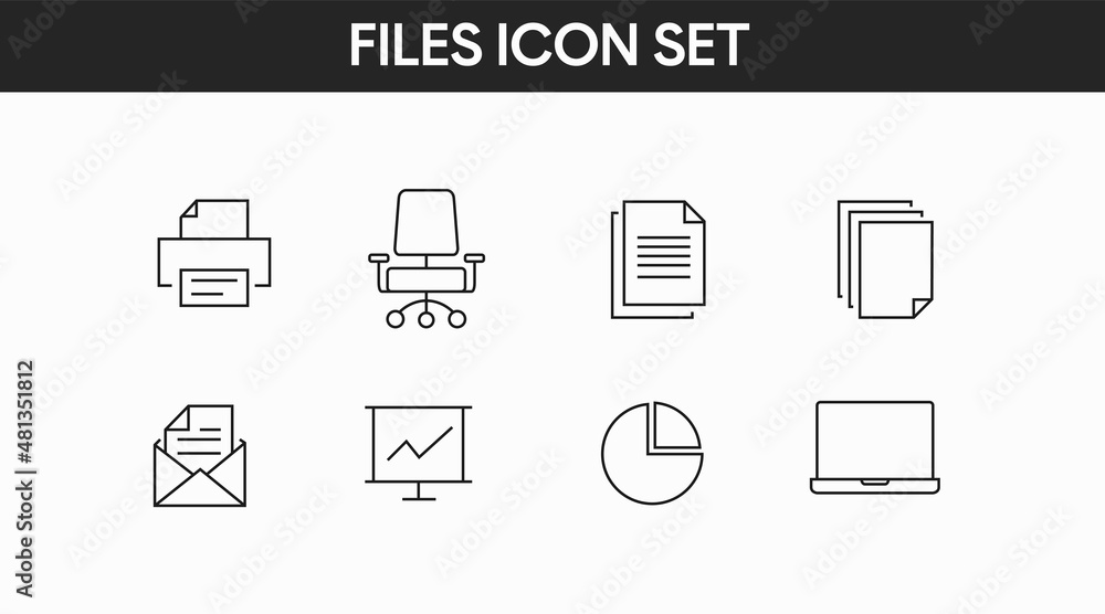 Office Icon Set. Vector isolated editable set of illustrations Office Icon Set. Vector isolated editable set of illustrations