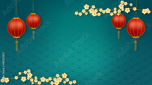 Canvas Print Happy chinese new year for Party and Celebrations With Space for Message Isolated in background