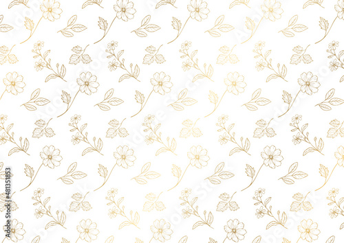 花のイラスト　パターン背景素材