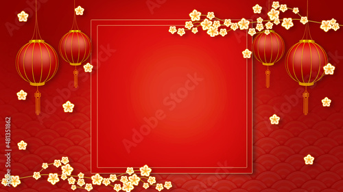 Photography Happy chinese new year for Party and Celebrations With Space for Message Isolated in Red Background