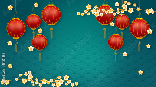Photography Happy chinese new year for Party and Celebrations With Space for Message Isolated in Red Background