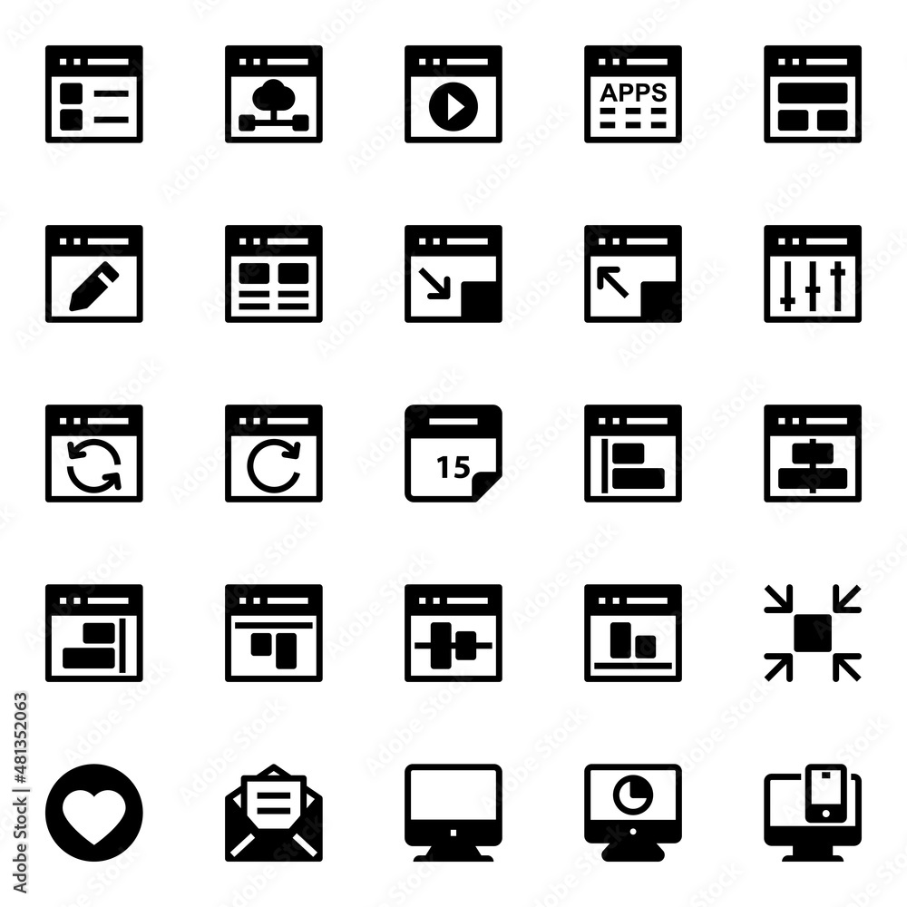 Glyph icons for web design and development. Glyph icons for web design and development.