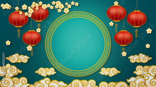Photography Happy chinese new year for Party and Celebrations With Space for Message Isolated in Red Background