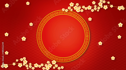 Photography Happy chinese new year for Party and Celebrations With Space for Message Isolated in Red Background