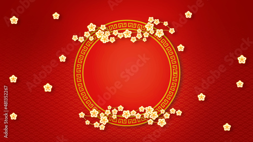 Photography Happy chinese new year for Party and Celebrations With Space for Message Isolated in Red Background