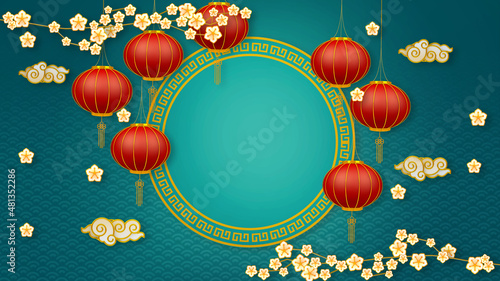Photography Happy chinese new year for Party and Celebrations With Space for Message Isolated in Red Background