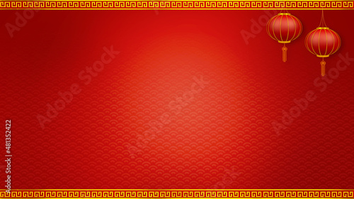 Canvas Print Happy chinese new year for Party and Celebrations With Space for Message Isolated in Red Background
