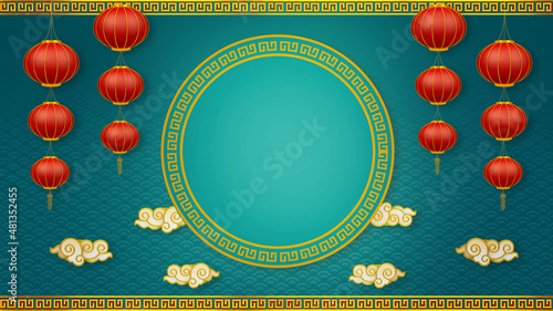 Photography Happy chinese new year for Party and Celebrations With Space for Message Isolated in Red Background