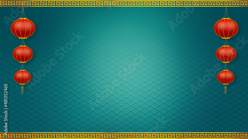 Canvas Print Happy chinese new year for Party and Celebrations With Space for Message Isolated in Red Background