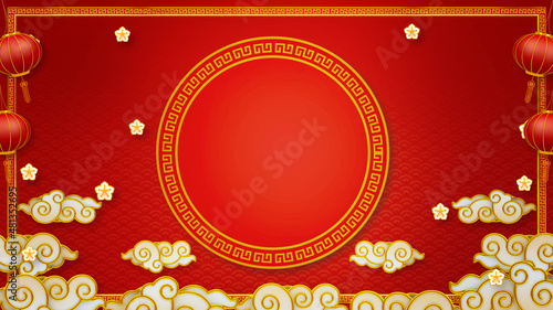 Photography Happy chinese new year for Party and Celebrations With Space for Message Isolated in Red Background