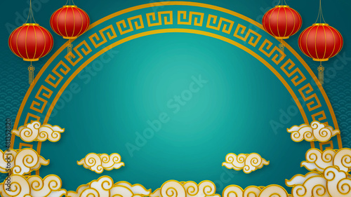 Photography Happy chinese new year for Party and Celebrations With Space for Message Isolated in Red Background