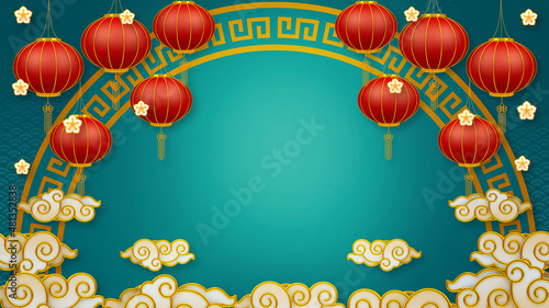Photography Happy chinese new year for Party and Celebrations With Space for Message Isolated in Red Background