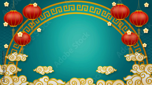 Photography Happy chinese new year for Party and Celebrations With Space for Message Isolated in Red Background