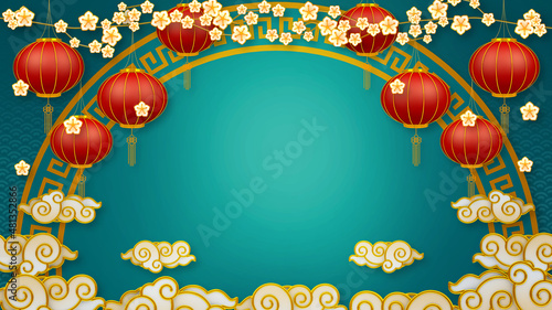 Photography Happy chinese new year for Party and Celebrations With Space for Message Isolated in Red Background