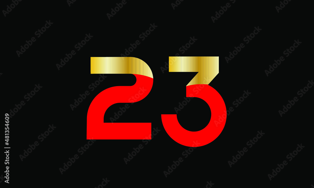 23 Number New Gold Red Elegant Logo 23 Number New Gold Red Elegant Logo