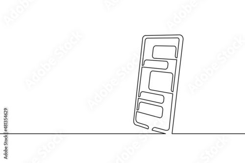 Continuous one line chatbot concept. Hand drawn sketch social media message dialog. Text chat communication speech bubble smartphone vector illustration