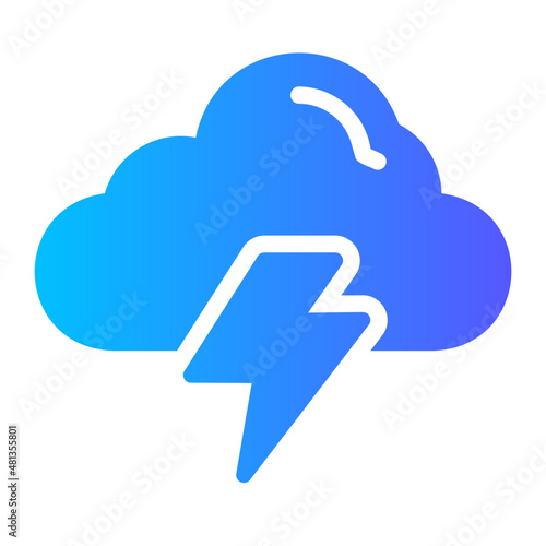 Cloud thunder gradient icon
