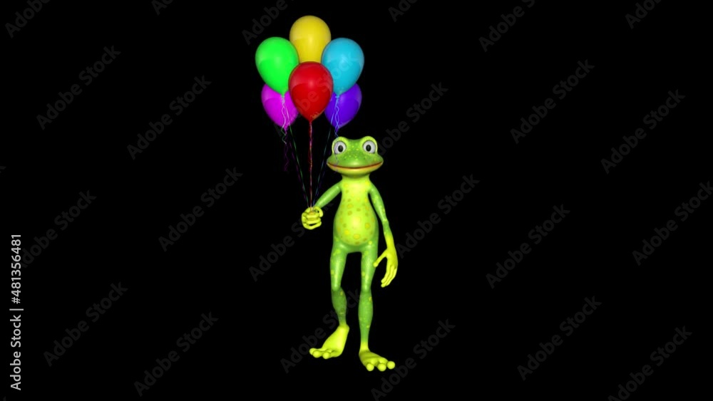 Frog Shows Balloons Looped Alpha Channel Frog Shows Balloons Looped Alpha Channel