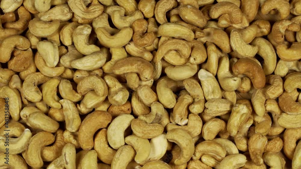 Cashew nuts rotation background Cashew nuts rotation background