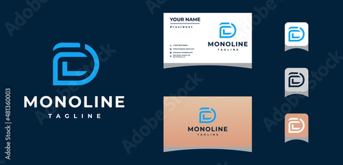 Abstract initial letter D & L logo template. icon for simple fashion business & branding company