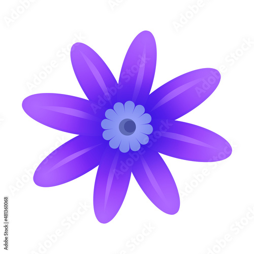 Cartoon scene with isolated plant flower illustration