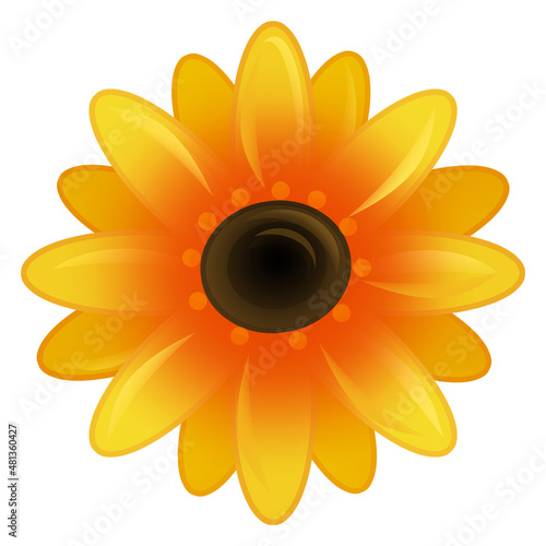 Cartoon scene with isolated plant flower illustration