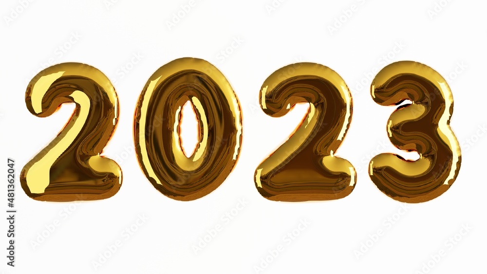 3D rendered illustration of golden colored foil ballon 3D rendered illustration of golden colored foil ballon