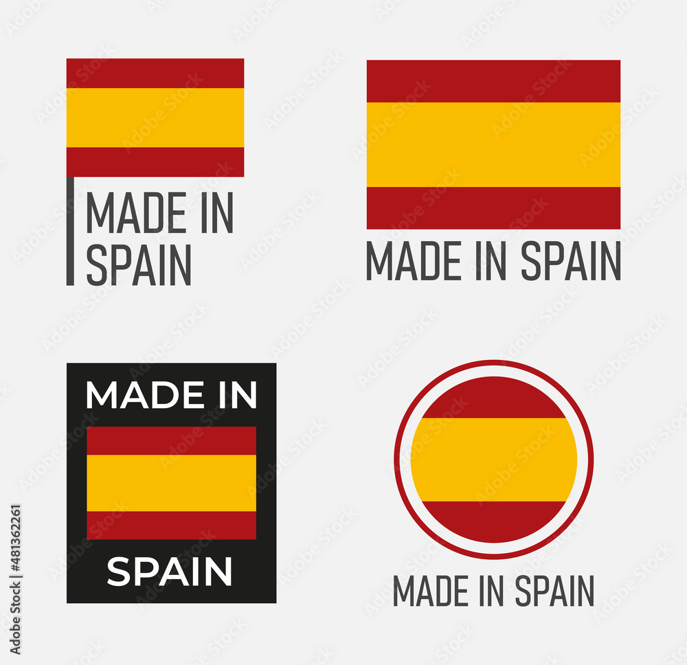 Obraz premium made in Spain labels set, Spanish product emblem