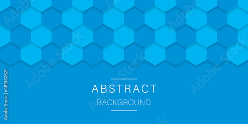 Futuristic Abstract Hexagon Mesh Background. 3D Hexagonal Light Blue Pattern. Embossed Futuristic Simple Backdrop. Modern Wallpaper Design. Vector Illustration