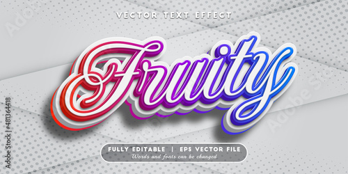 Text effects 3d fruity, editable text style
