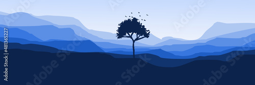 tree silhouette flat design vector illustration good for wallpaper  background  backdrop  banner  web  and design template
