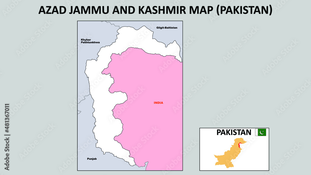 Azad Jammu and Kashmir Map. Political map of Azad Jammu and Kashmir 