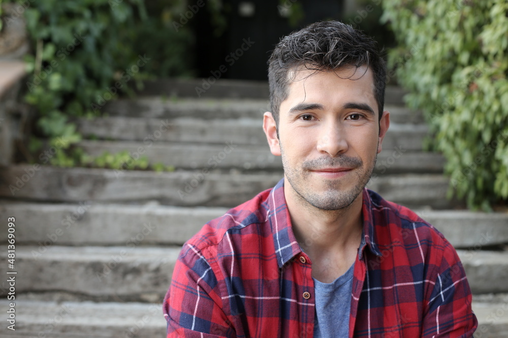 Cute South American man headshot Cute South American man headshot