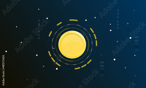 Technological background with the cryptocurrency