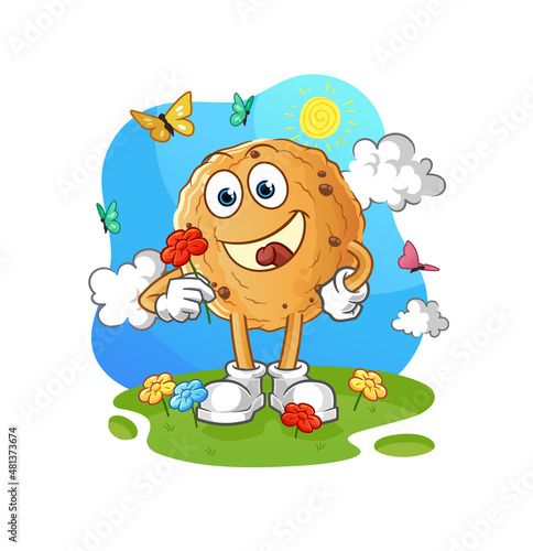 cookie pick flowers in spring. character vector