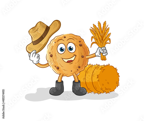 cookie farmer mascot. cartoon vector