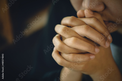 Quadro em tela Christian life crisis prayer to god